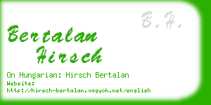 bertalan hirsch business card